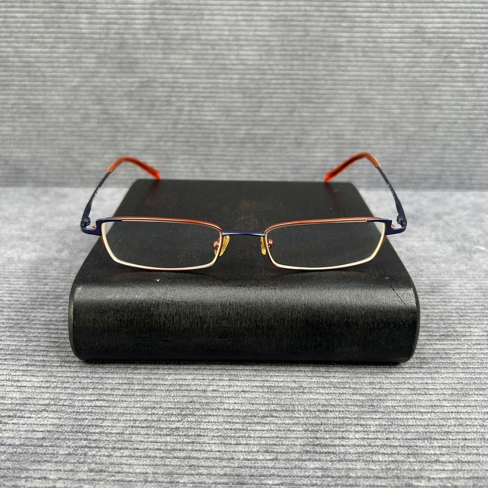 Vulkan By IVKO V390 Navy Blue Copper Rectangular y2k Eyeglasses Frames Germany